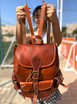 leather backpack, vintage backpack, brown backpack, handmade backpack  - £155.32 GBP