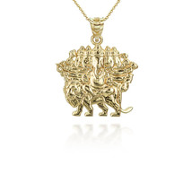 14k Solid Yellow, White, Rose, Gold Ganesha Pendant Necklace - £231.73 GBP+