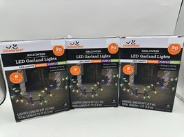 3 Boxes: Halloween Garland LED Mini Lights 9ft 90 Each Box, Orange Purpl... - $21.99