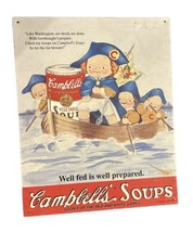 Campbell&#39;s Soup Nostalgic Ad Sign Metal 1993 12x15&quot; &quot;Well fed is Well Prepared&quot; - £13.44 GBP