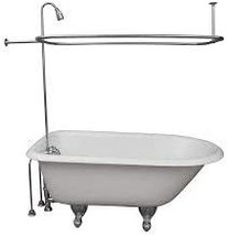 My Plumbingstuff R2200A Clawfoot Tub Shower Faucet And Rectangular Combo Set - 3 - £181.44 GBP