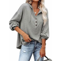2022 Spring Long Sleeve Oversized Hoodie Fashion V-Neck Hooded Sweatshirts Casua - £77.93 GBP