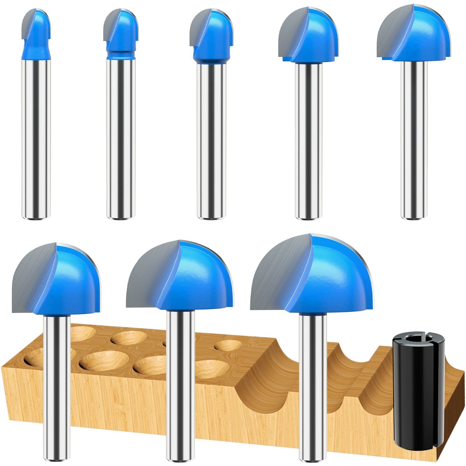 Cove Box Router Bit Set Solid Carbide Double Flute Core Box, Half Round ... - $37.96