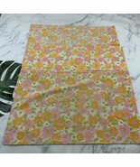 Bibb Vintage 70s Standard Pillowcase Set of 3 Pink Green Floral Bedding - $24.25 CAD