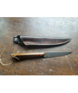8&quot; Damascus Steel Hunting Skinning Knife Composite Handle With Leather S... - $34.65
