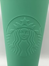 Starbucks Matte Teal Green Soft Touch Venti 24oz Tumbler No Straw Mint Condition - £91.49 GBP