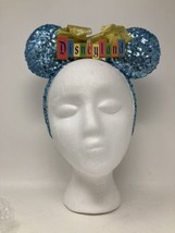 Disney Disneyland 2024 Marquee Ears Headband Blue Sparkle Gold - £26.73 GBP