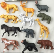 2 Pack Assorted Play 7 Inch Rubber Zoo Wild Animals Toy Plastic Pvc Play Animal - £9.86 GBP