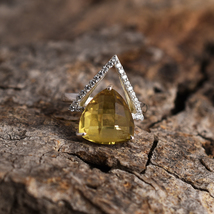 925 Sterling Silver Citrine Shadow Adjustable Ring - £127.89 GBP