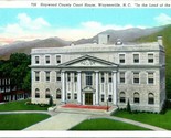 Vtg Linen Postcard 1940s Haywood County Court House Waynesville NC S22 - $4.17