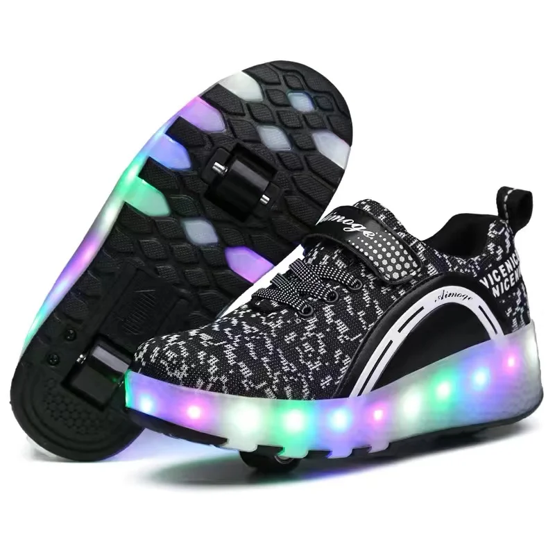 UncleJerry Childs Summer Roller Shoes USB Charging LED Wheels Shoes for Boys Gir - £171.95 GBP