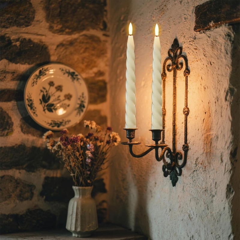 Eldnacele Flameless Flickering Taper Candles with Remote and Timer, Battery Oper Item image 4