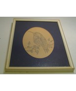 FRAMED ART pencil drawling Bird Perched 7 x 9 Picture frame Oval Matting... - €29,52 EUR