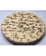 Turned Wood 14&quot; Lazy Susan - Lichtenberg Fractal Burn M. Kraft Brown Dog... - $3,092.88 MXN