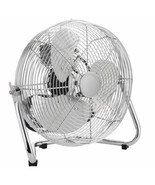 12&quot; industrial floor fan 3 spd chrome metal cage adjustable - $494.94 MXN