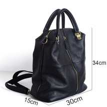 Women Leather Backpa black Multi-purpose Dual-use womens backpack black Soft Lea - £99.96 GBP