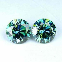 8.00 MM Pair Blue Round Brilliant Cut Loose Moissanite Best For Ring OR ... - £63.73 GBP