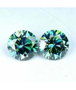 8.00 MM Pair Blue Round Brilliant Cut Loose Moissanite Best For Ring OR ... - £63.73 GBP