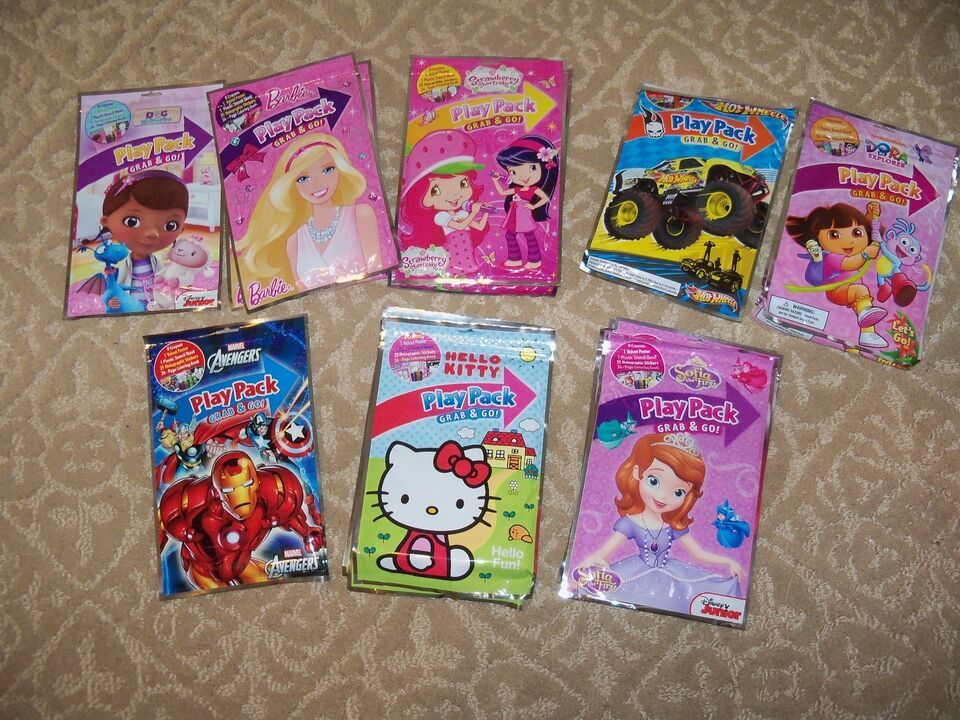 PLAY PACK GRAB &amp; GO 8 CRAYONS/1 POSTER/ 1 STENCIL SHEET/ 25 STICKERS/ 1 ... - $10.12