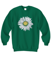 Flower Sweatshirt Daisy Hand Drawn, Wildflower Green-SS  - £20.35 GBP