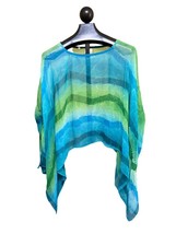 Women&#39;s OS Noelle Bordeaux Wrap Shawl Scarf in Blue and Green Waves - £12.51 GBP