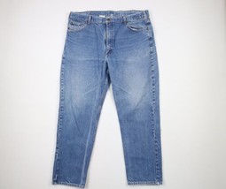 Vintage Carhartt Mens 42x30 Distressed Spell Out Straight Leg Denim Jeans Blue - £31.12 GBP