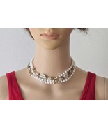 White Beaded Wrap Around Chunky Choker Necklace - $33.68 CAD