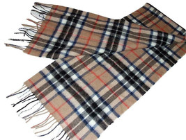 Historical Scotland Clan Collection Wool Scarf Tan Blue White Red Nova C... - £15.46 GBP