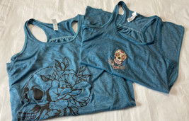 Womans Skull Tank Tops Sz S Racerback Bella+Canvas Green Loose Fit Set of 2 - $16.88