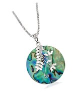 Shell Bali-Style Floral Pendant Necklace - £256.92 GBP