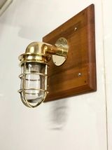 90 Degree Wall Mount Antique Style Brass Swan Marine Sconce Light Fixture - $109.91