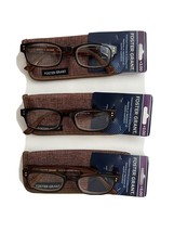 LOT OF 3 FOSTER GRANT  READING GLASSES +3.00 NEW WITH CASE - £13.10 GBP