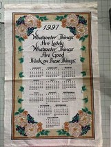 Vintage 1997 Calendar Linen Towel - £10.92 GBP
