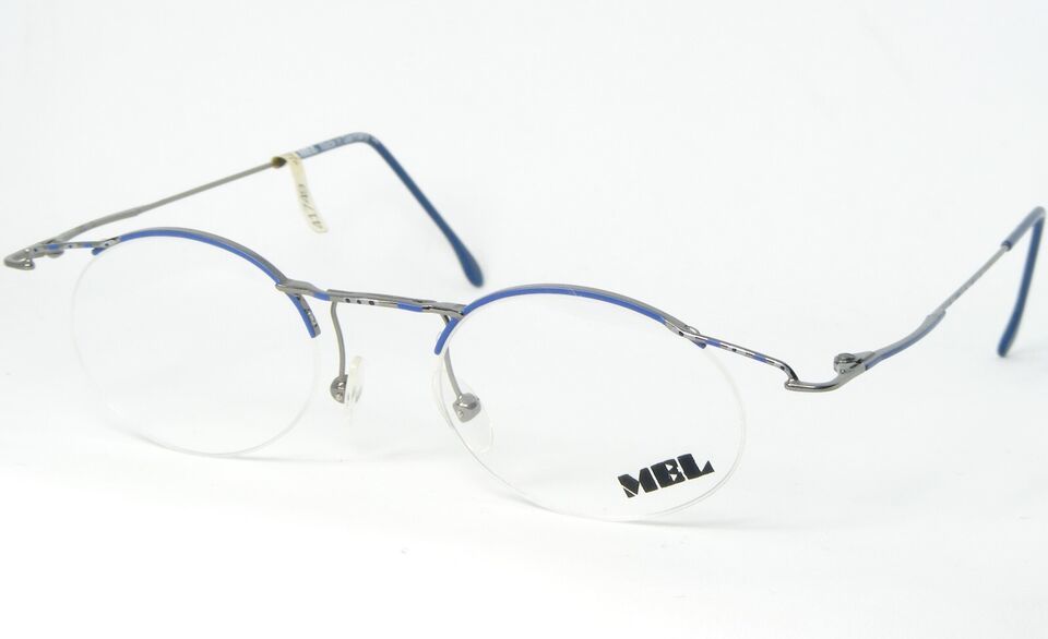 NOS MEL M 07 027 BLUE /SILVER EYEGLASSES GLASSES METAL FRAME 44-20-135mm... - $87.05
