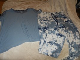 Womens Xxl Sonoma Pajamas Pjs Blue Tie Dye Print Pants &amp; Top S/S - £13.44 GBP