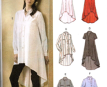 Vogue V9360 Misses XS to M Long Button Front Tunic Tops UNCUT Sewing Pat... - £18.55 GBP