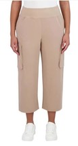 Sage Womens Cargo Pants Tan Active Stretch Pockets Cropped Midweight Pul... - $38.99