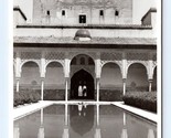 RPPC Granada Alhambra Reflection Pool De Los Leones Spain UNP Postcard M16 - £3.85 GBP