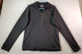 Patagonia Sweater shirt Mens Medium Black Pocket Long Sleeve Logo 1/2 Zipper - £21.44 GBP