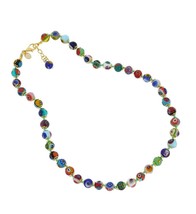 Glass Of Venice Murano Necklace - Italian Millefiori Mosaic - $168.98