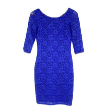 Laundry By Shelli Segal Women&#39;s size 0 Bodycon Stretch Lace Dress Royal Blue  - £25.56 GBP