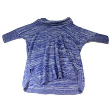 Woman Within Sweater Dress Cowel Neck  Acrylic SOFT Blue White Size Larg... - $17.81
