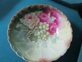 Weimar Germany Compatible with Antique Bowl Grapes Roses 3 X 9 [B50] - £73.90 GBP