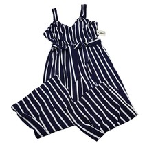 Vibe Sportswear Romper Womens 2X Blue White Stripe Sleeveless Sweetheart... - £23.35 GBP