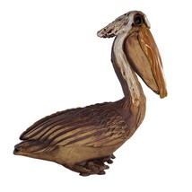 Vintage Pottery Pelican Bird Figurine Handmade Clay Signed 2001 - £39.97 GBP