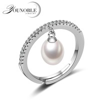 Real Wedding Freshwater Pearl Rings for Women,White Cheap Bohemian girls jewelry - £8.83 GBP