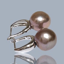 Stunning 10 - 10.5mm Natural Purple Lavender Pink Keshi Pearl Clip-On Earrings - £25.94 GBP