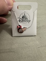 Disney Parks Minnie Mouse Icon Letter P Silver Color Necklace Child Size NEW image 2