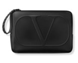 Valentino Beauty Black Toiletry Bag with &quot;V&quot; Logo and Studded Zipper - $55.00