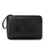 Valentino Beauty Black Toiletry Bag with &quot;V&quot; Logo and Studded Zipper - £43.83 GBP